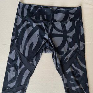 Athleta Workout Mesh Pants Leggings Black/Grey 7/8 Tights W/Pockets 3X Plus